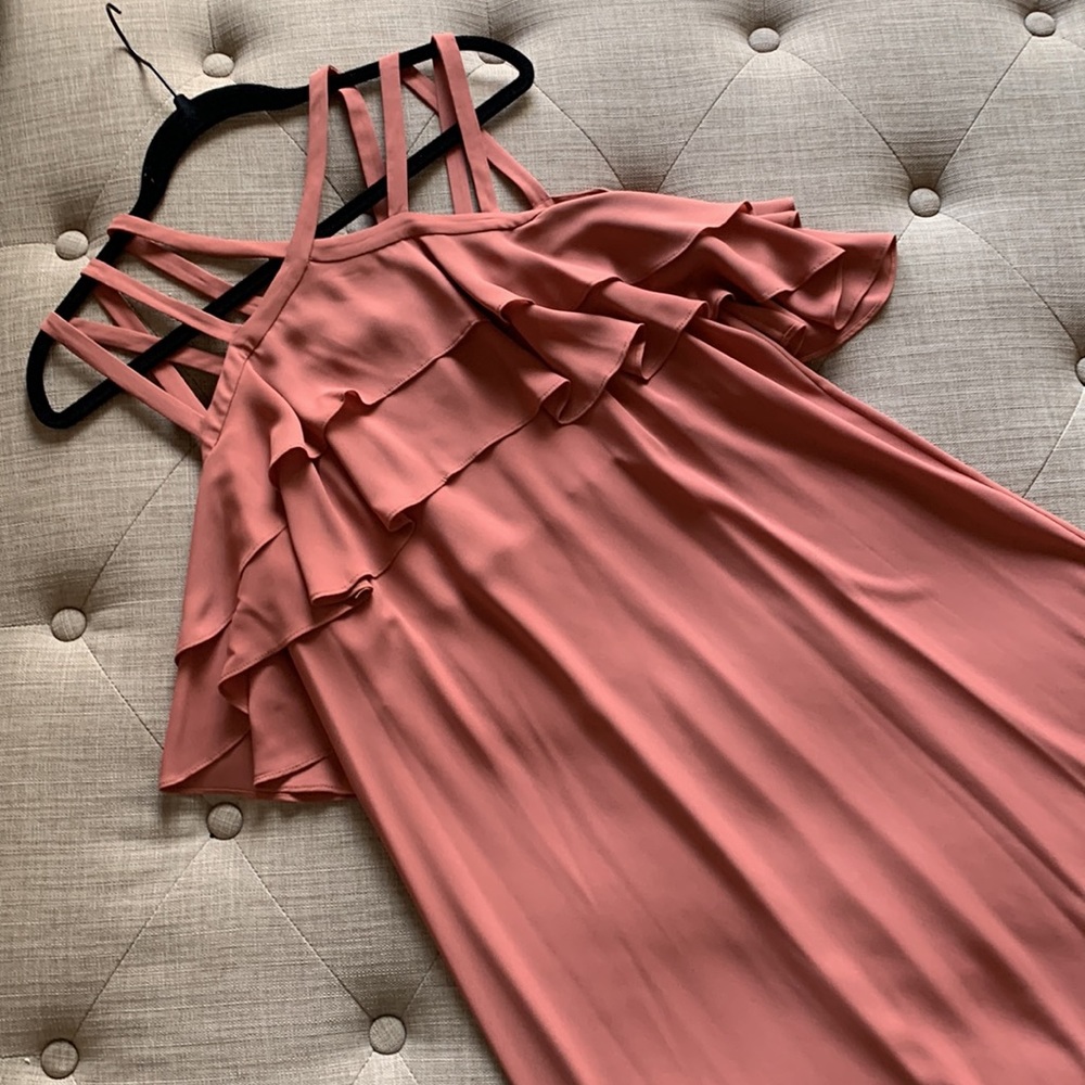 BCBGMaxAzria Pink Ruffle Mini Dress - Picture 12 of 16